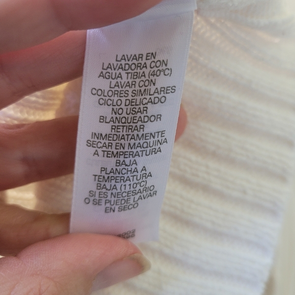 Liz Claiborne Cable Knit Turtleneck Sweater White Sz L - Picture 11 of 14